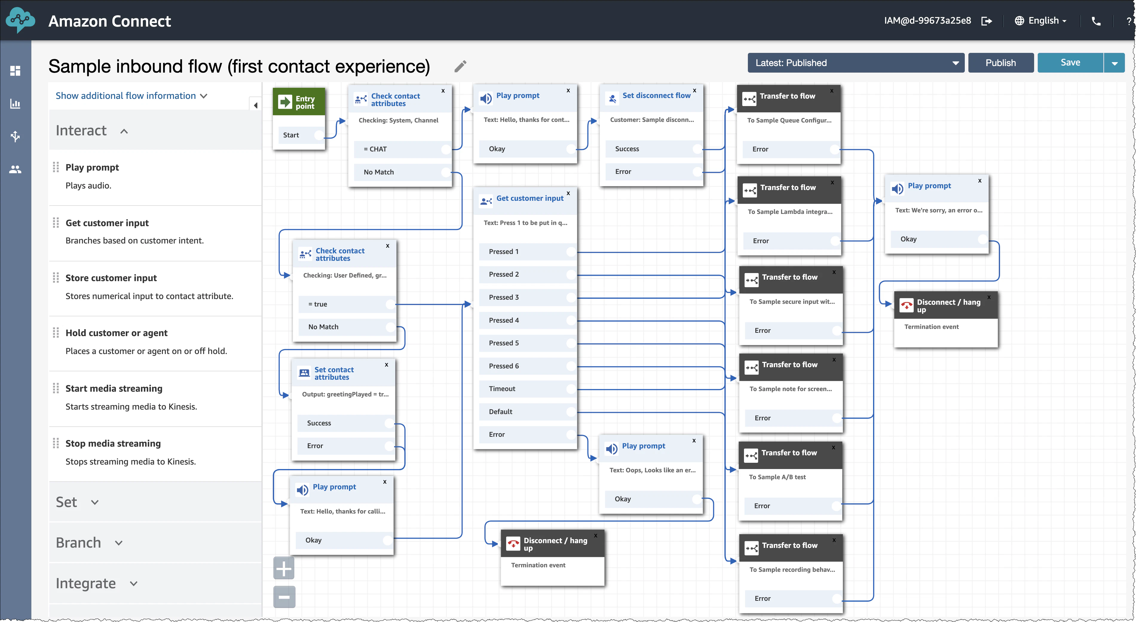 screenshot of Amazon Connect